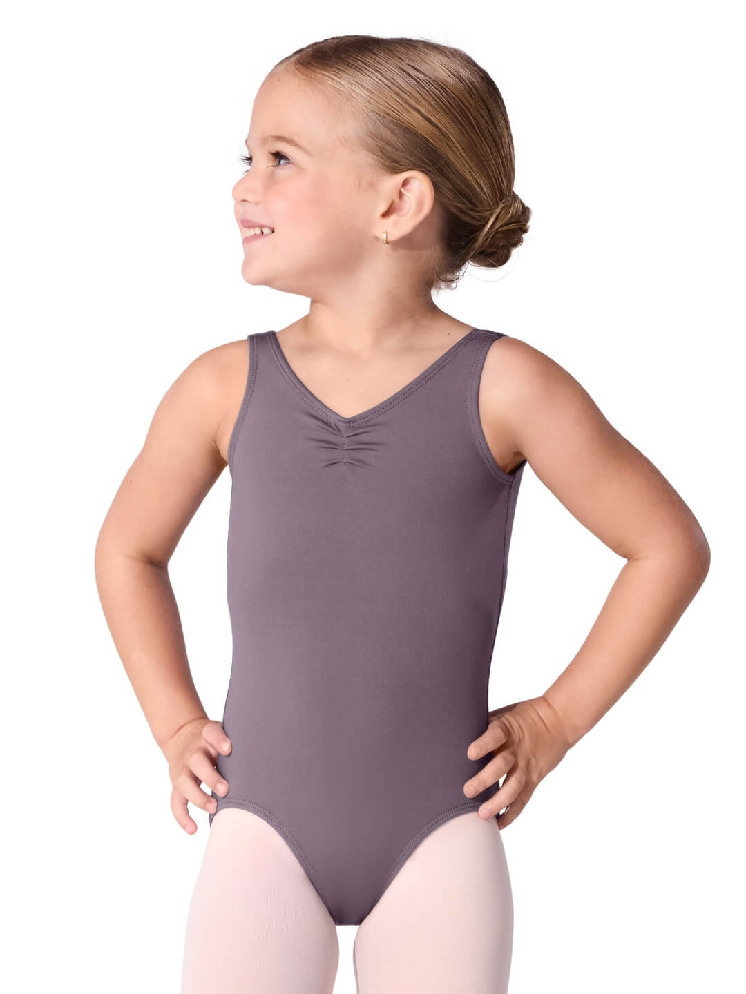 Essentials Pinch V Neck Leotard - Child