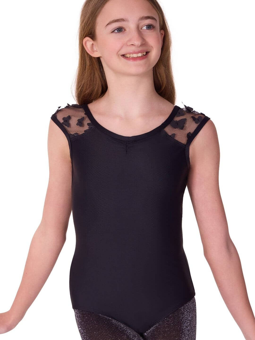 Flutter Glasswing Cap Sleeve Leotard - Child