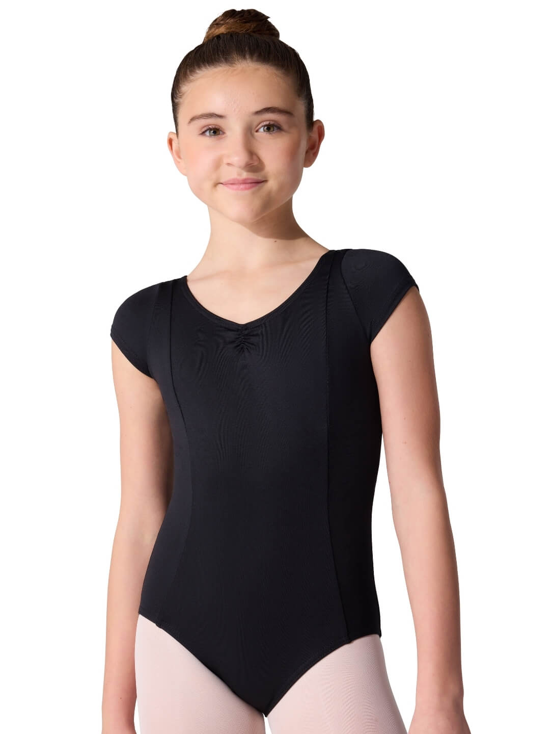Studio Collection Dual Pinch Cap Sleeve Leotard With Princess Seams - Girls