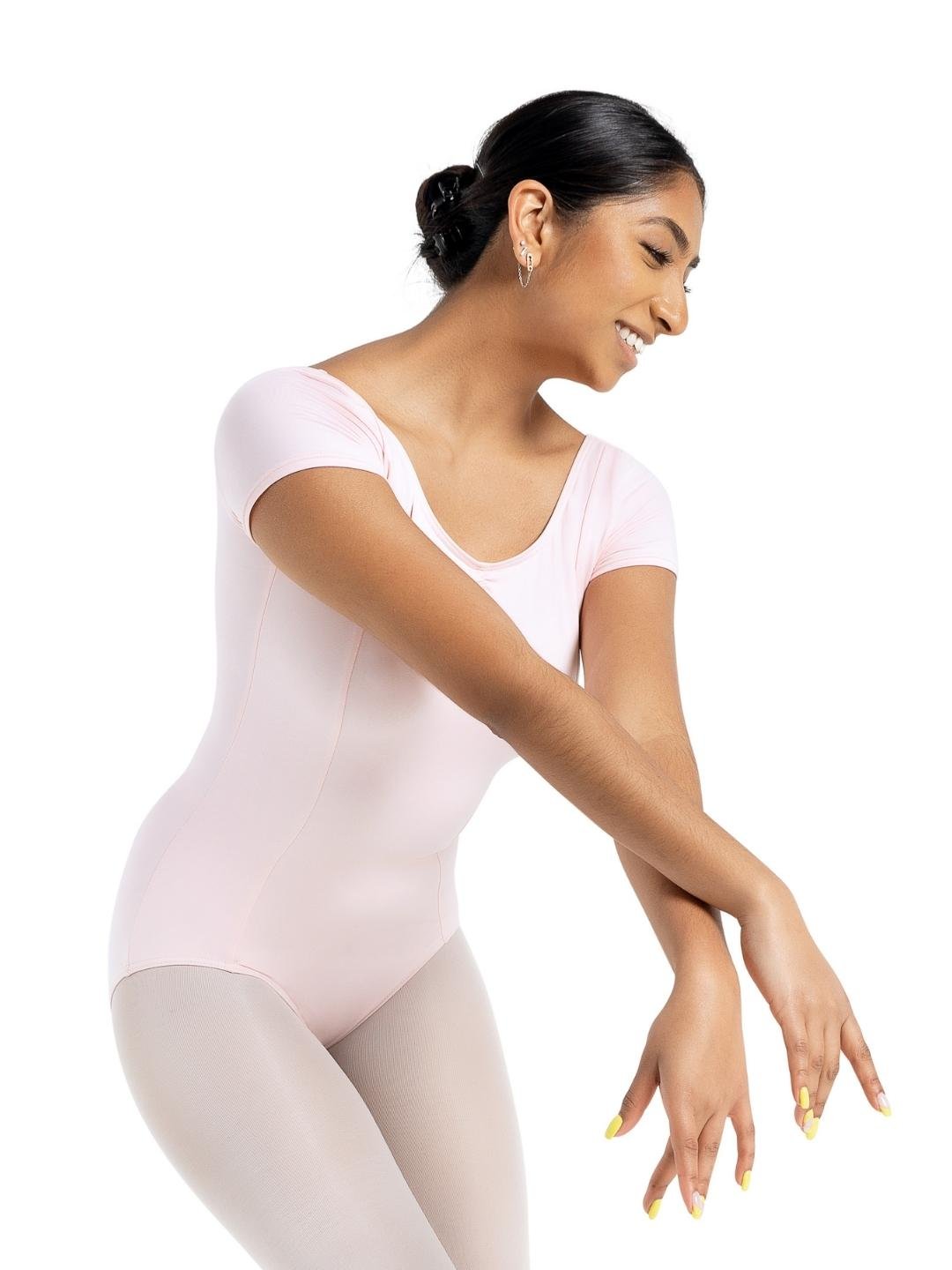 Studio Collection Dual Pinch Cap Sleeve Leotard With Princess Seams